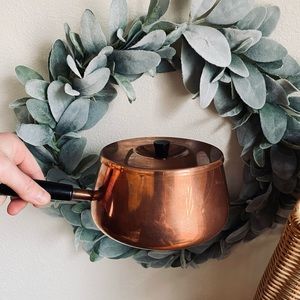 Copper coated fondue pot
